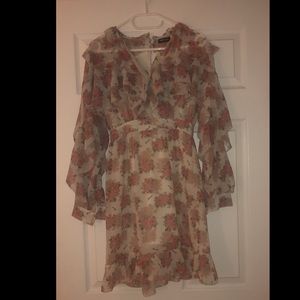 Nasty Gal floral ruffle dress